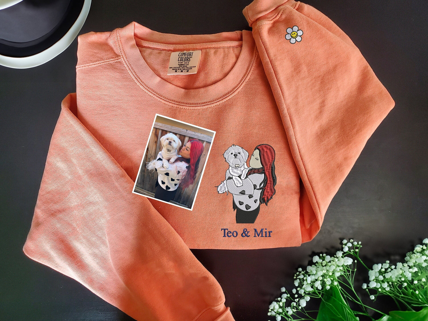 Felpa Con Cappuccio Personalizzata Con Foto Ricamata Da Portrait