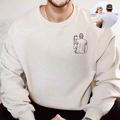 Maglietta Con Foto Personalizzata Per Papà, Ritratto Del Papà, Ritratto Di Famiglia, Felpa Per Papà