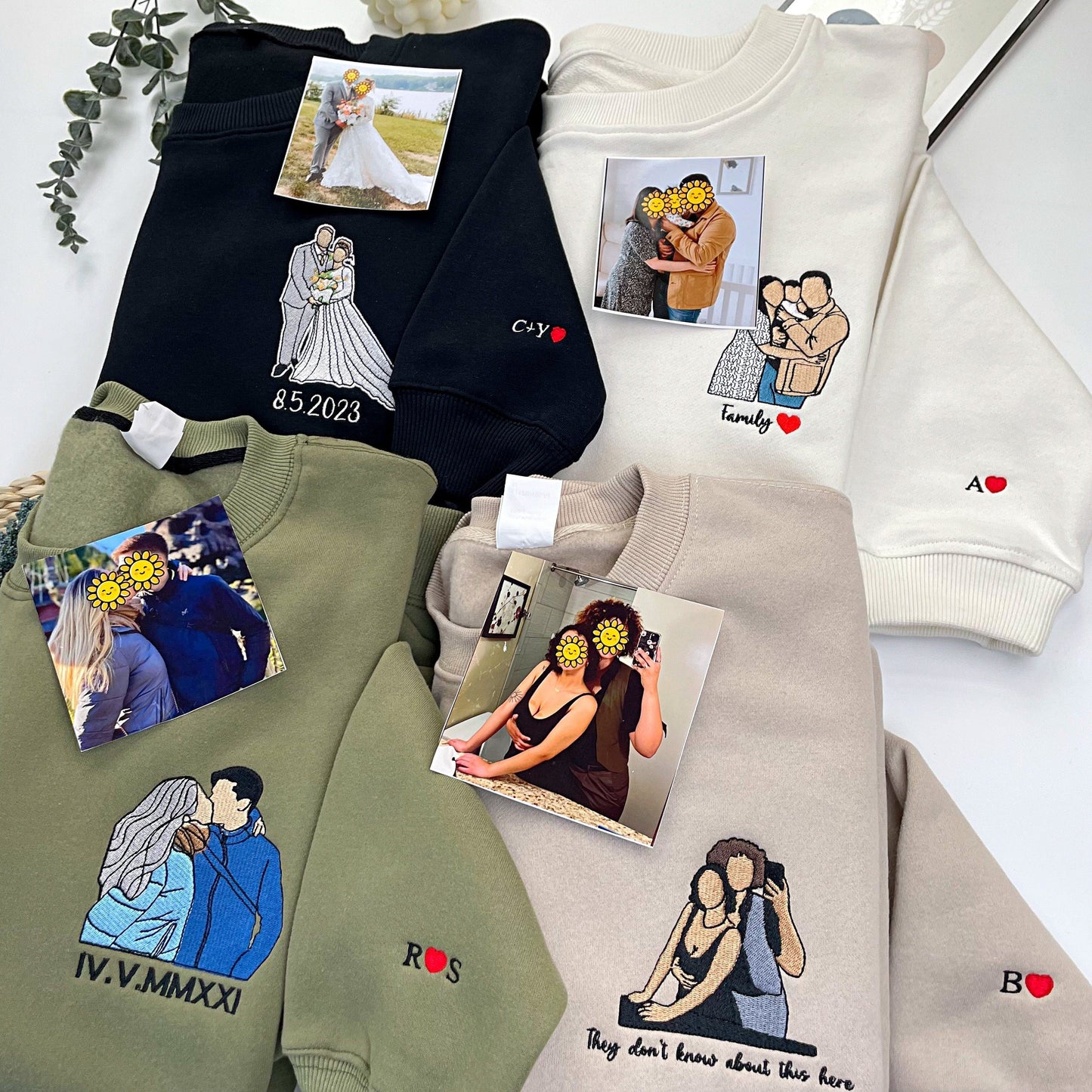 Felpa Con Cappuccio Personalizzata Con Foto Ricamata Da Portrait