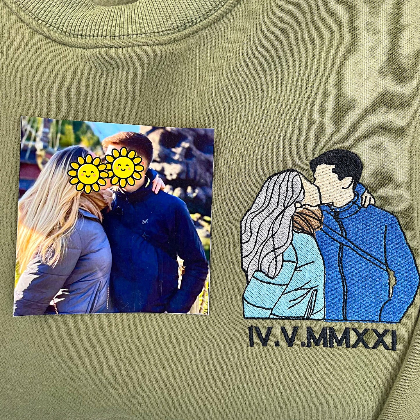 Felpa Con Cappuccio Personalizzata Con Foto Ricamata Da Portrait