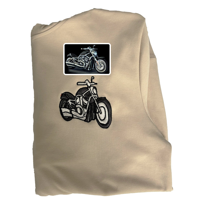 Felpa con cappuccio per auto personalizzata ricamata, foto di auto ricamata, felpa con cappuccio per auto personalizzata