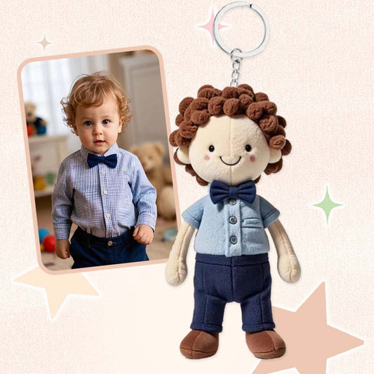 Portachiavi in peluche con stampa fotografica e viso personalizzato