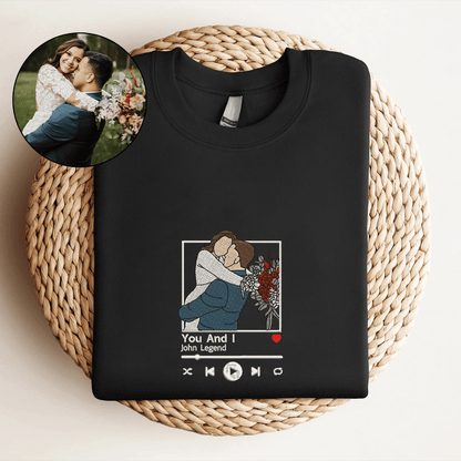 Coppia personalizzata - Disegno di famiglia su una linea, regalo personalizzato per San Valentino, regalo per anniversario di matrimonio
