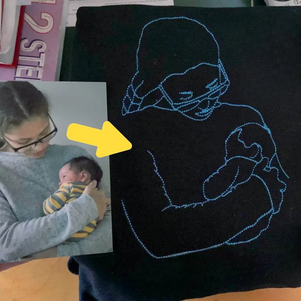 Felpa Con Ritratto Fotografico Personalizzato Ricamato, Regalo Per La Festa Della Mamma
