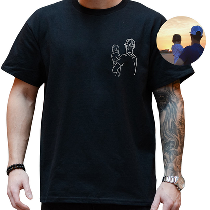 Maglietta Con Foto Personalizzata Per Papà, Ritratto Del Papà, Ritratto Di Famiglia, Felpa Per Papà