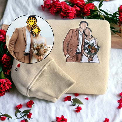 Felpa Con Cappuccio Personalizzata Con Foto Ricamata Da Portrait