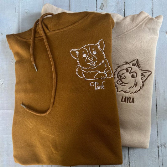 Felpa personalizzata con ricamo a forma di cane, felpa personalizzata Varsity, regali per proprietari di cani