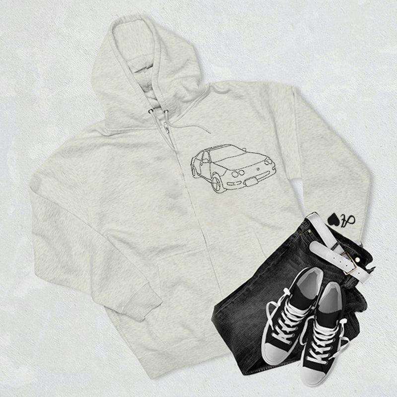 Felpa con cappuccio per auto personalizzata ricamata, felpa per auto personalizzata ricamata, regalo personalizzato per papà, maglietta per auto personalizzata, regalo di felpa personalizzata per lui
