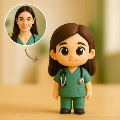 Statuetta 3D personalizzata del medico da foto, regalo unico e personalizzato per professionisti del settore medico