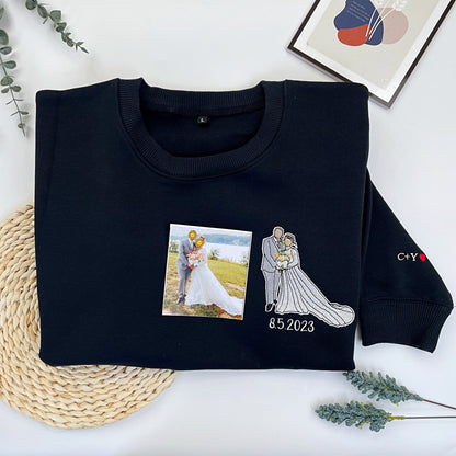 Felpa Con Cappuccio Personalizzata Con Foto Ricamata Da Portrait