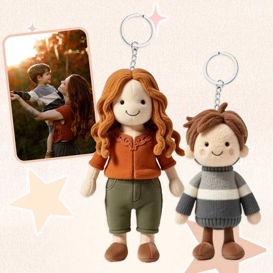 Portachiavi di peluche personalizzato con foto della mamma, regalo per lei