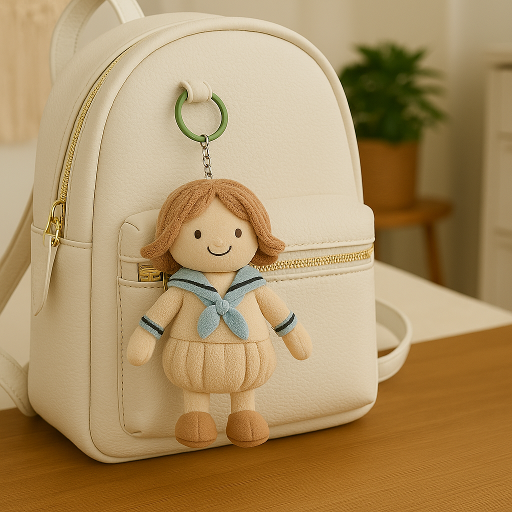 Portachiavi/cuscino di peluche 3D personalizzato con foto di bambine