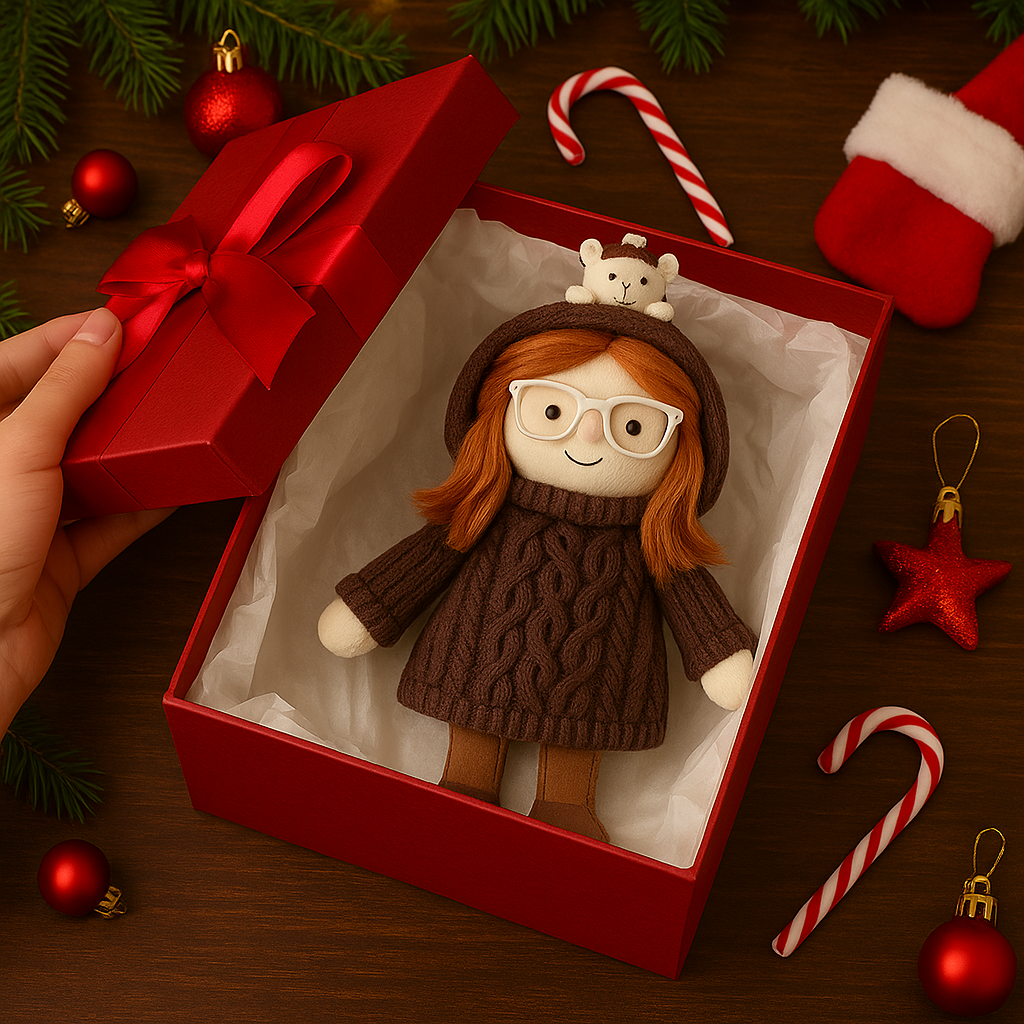 Bambole personalizzate, regali di Natale, portachiavi con bambola di peluche con foto personalizzata, regalo per lei