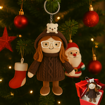 Bambole personalizzate, regali di Natale, portachiavi con bambola di peluche con foto personalizzata, regalo per lei