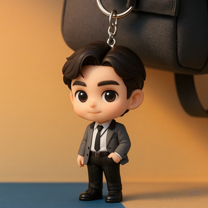 Portachiavi personalizzato con figura 3D da foto, portachiavi natalizio personalizzato, regalo per le festività