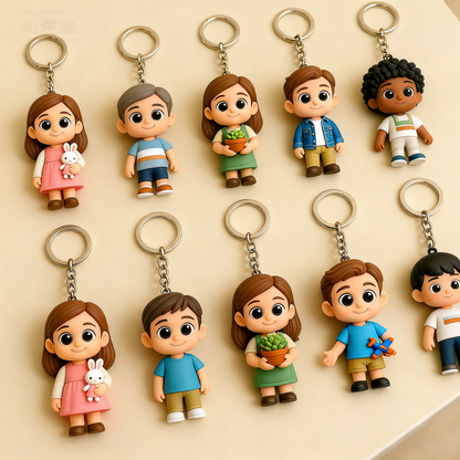 Portachiavi personalizzato con figura 3D da foto, portachiavi personalizzato per studenti, regalo per bambini