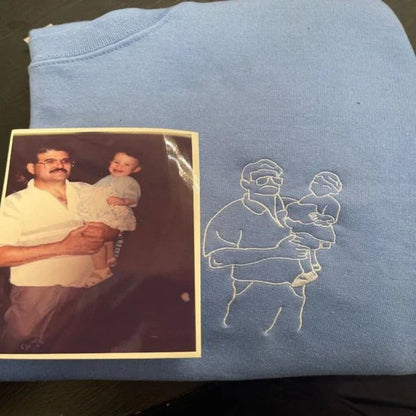 Felpa Con Foto Personalizzata Ricamata, Regali Unici Per Papà, Felpa Con Cappuccio Ricamata Per Papà