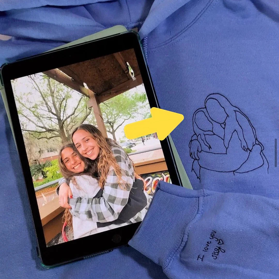 Felpa Con Ritratto Fotografico Personalizzato Ricamato, Regalo Per La Festa Della Mamma