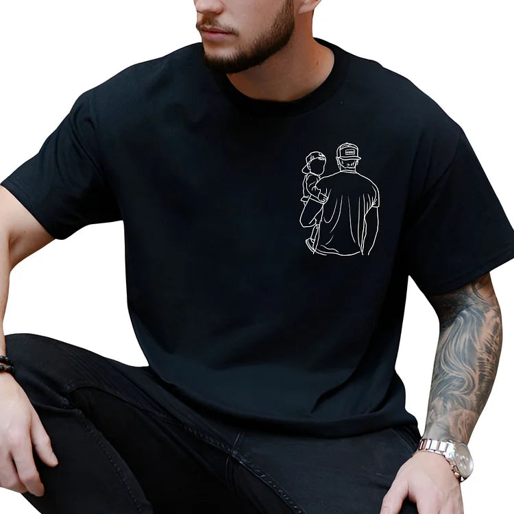 Maglietta Con Foto Personalizzata Per Papà, Ritratto Del Papà, Ritratto Di Famiglia, Felpa Per Papà