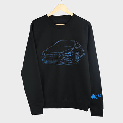 Felpa con cappuccio per auto personalizzata ricamata, felpa per auto personalizzata ricamata, regalo personalizzato per papà, maglietta per auto personalizzata, regalo di felpa personalizzata per lui