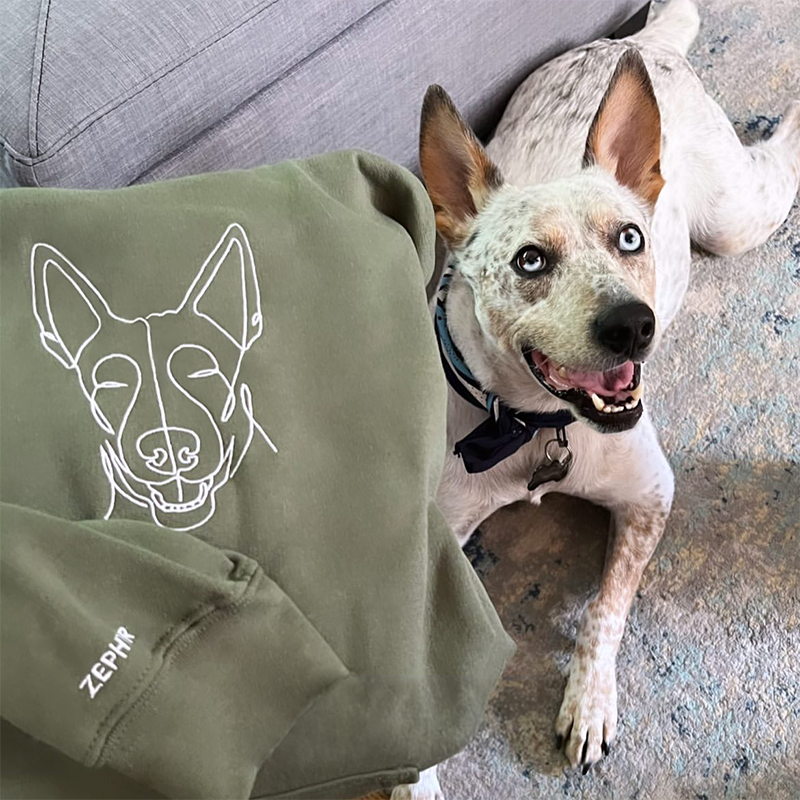 Felpa con cappuccio ricamata personalizzata, regalo per animali domestici