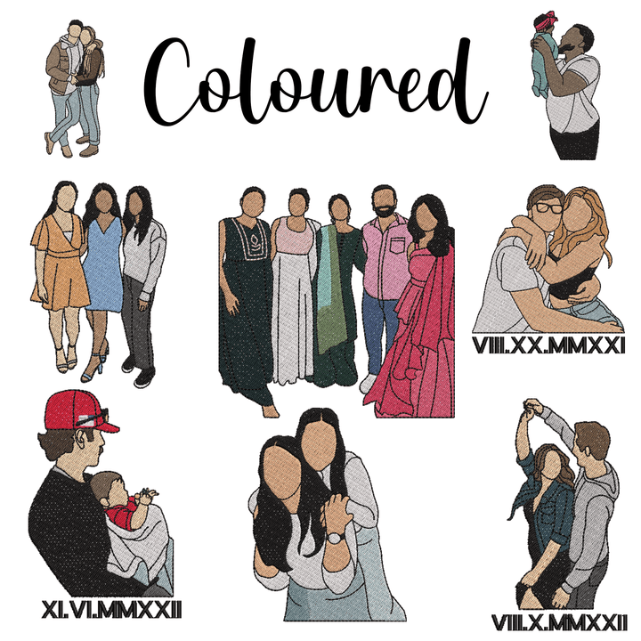 Coppia personalizzata - Disegno di famiglia su una linea, regalo personalizzato per San Valentino, regalo per anniversario di matrimonio