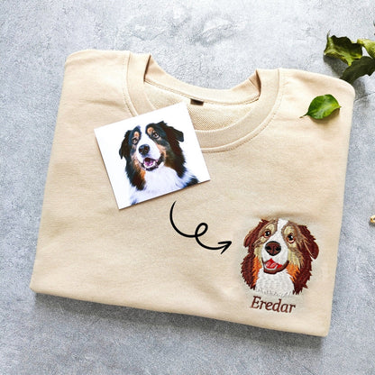 Felpa con nome e faccia di animale domestico personalizzata con regalo personalizzato
