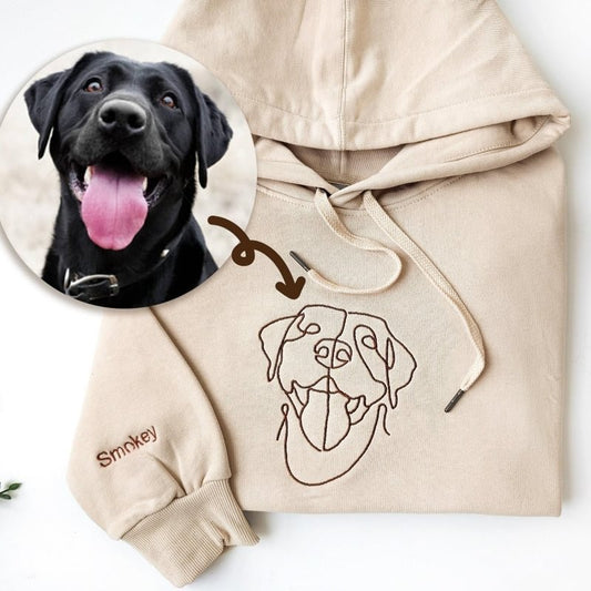 Maglietta personalizzata con il volto del tuo animale domestico, regalo per mamma di un cane, ricamo per cani, girocollo per animali domestici