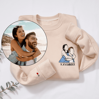Nome ricamato personalizzato sul polsino, felpa con cappuccio per coppia, regalo di anniversario