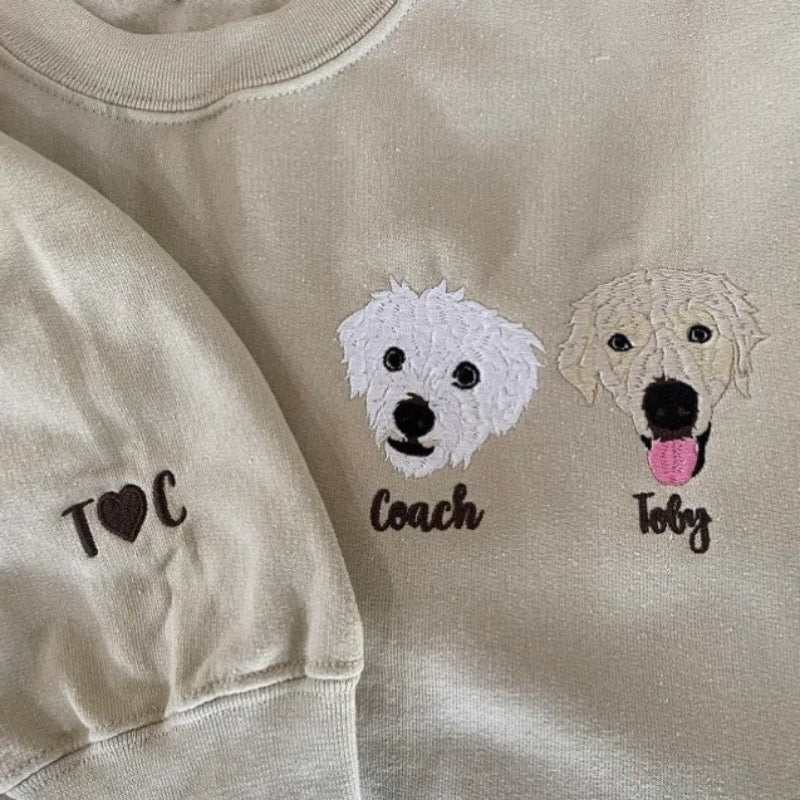 Felpa con nome e faccia di animale domestico personalizzata con regalo personalizzato