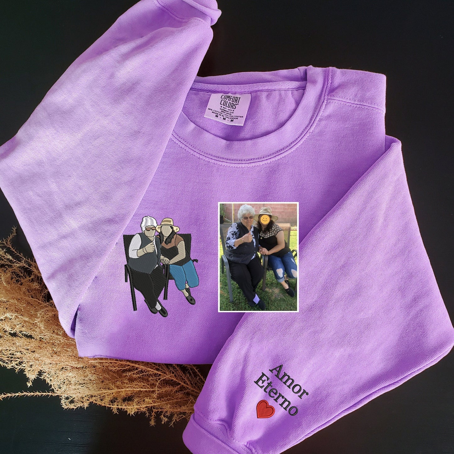 Felpa Con Cappuccio Personalizzata Con Foto Ricamata Da Portrait
