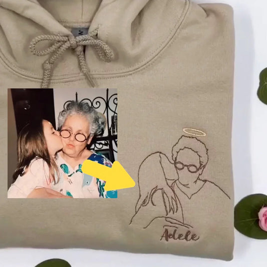 Felpa Con Ritratto Fotografico Personalizzato Ricamato, Regalo Per La Festa Della Mamma