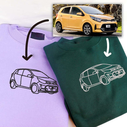 Felpa con cappuccio per auto personalizzata ricamata, felpa per auto personalizzata ricamata, regalo personalizzato per papà, maglietta per auto personalizzata, regalo di felpa personalizzata per lui