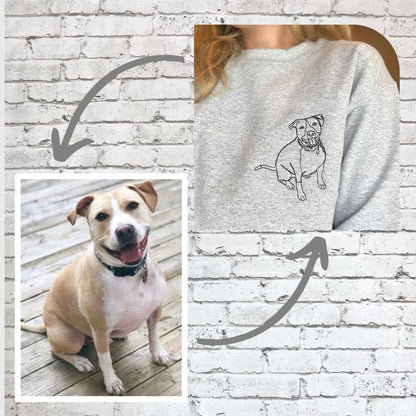 Felpa girocollo con ritratto di animale domestico personalizzato, regalo con volto di animale domestico personalizzato