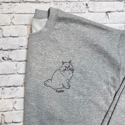 Felpa girocollo con ritratto di animale domestico personalizzato, regalo con volto di animale domestico personalizzato