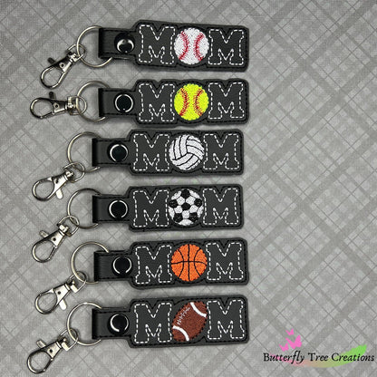 Portachiavi Ricamato Con La Scritta "Mamma Della Pallavolo" - Ciondolo Per Borsa Fatto A Mano Con Spirito Di Squadra, Regalo Per Le Mamme