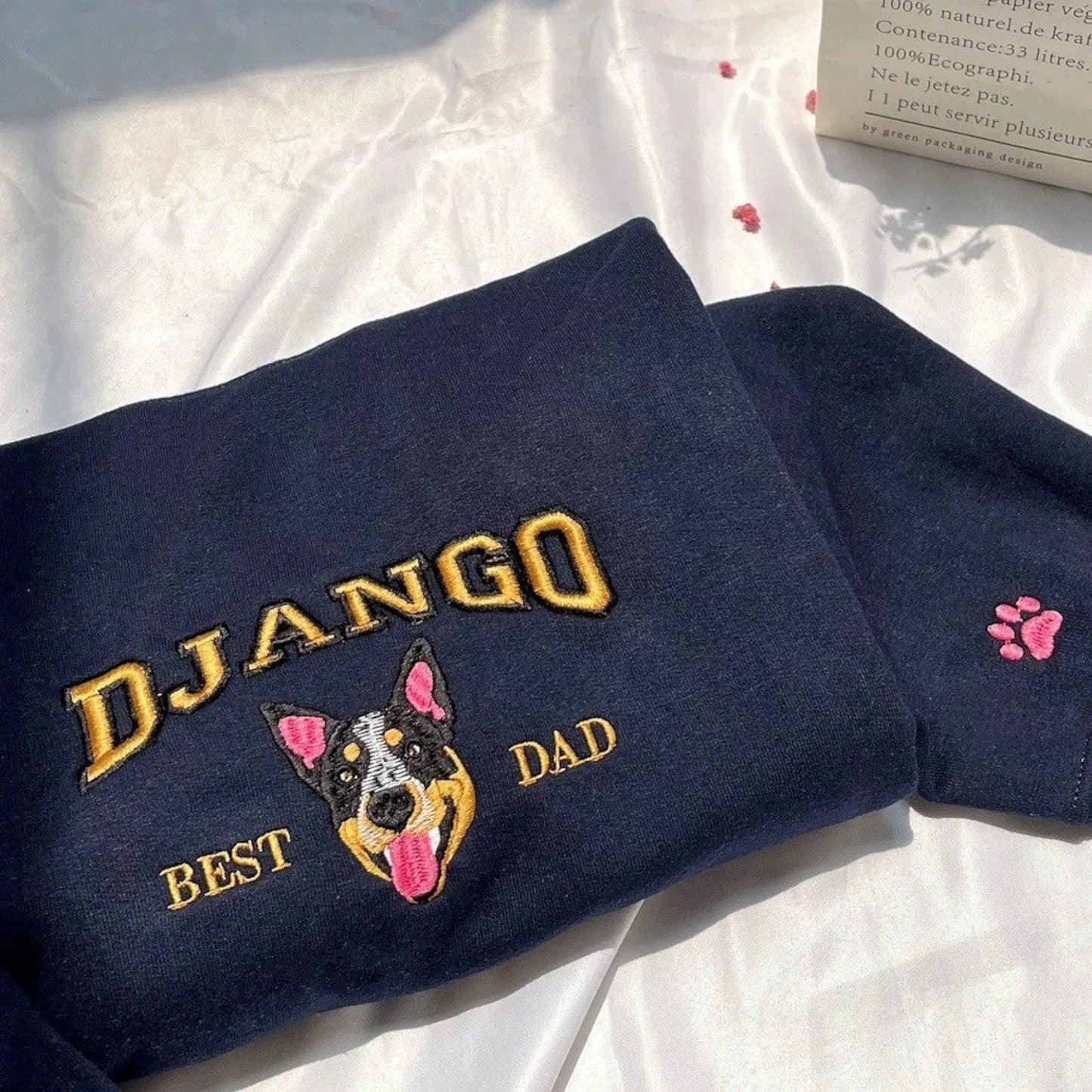 Felpa ricamata, felpa con cappuccio personalizzata per animali domestici, felpa personalizzata con volto e nome dell'animale domestico, regalo personalizzato