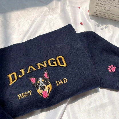 Felpa ricamata, felpa con cappuccio personalizzata per animali domestici, felpa personalizzata con volto e nome dell'animale domestico, regalo personalizzato