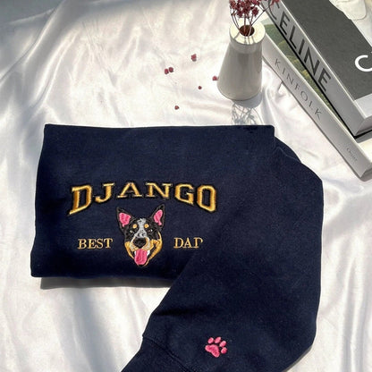 Felpa ricamata, felpa con cappuccio personalizzata per animali domestici, felpa personalizzata con volto e nome dell'animale domestico, regalo personalizzato