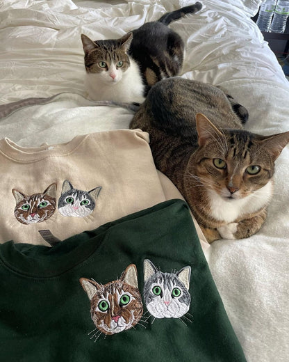 Felpa personalizzata per mamma di cani con viso di animale domestico ricamato, felpa personalizzata con ricamo per animali domestici, ricamo per amanti degli animali, regalo per amica, regalo per lei
