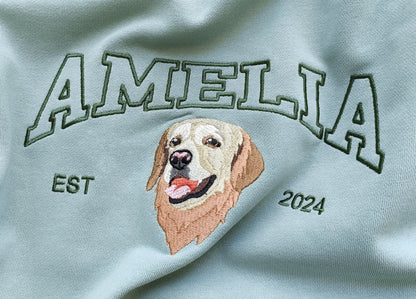 Felpa con cappuccio e ricamo personalizzato con il nome del tuo cane, regalo per il proprietario del cane.