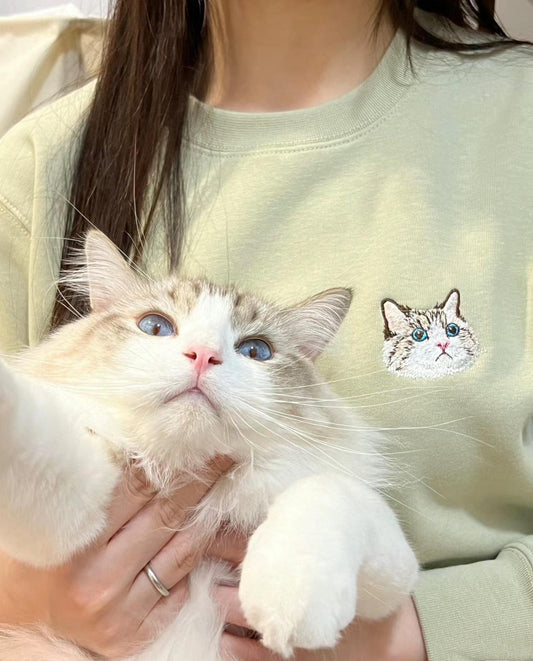 Felpa personalizzata con ritratto di cane ricamato, felpa con cappuccio personalizzata per animali domestici, felpa personalizzata per animali domestici con volto di animale domestico ricamato