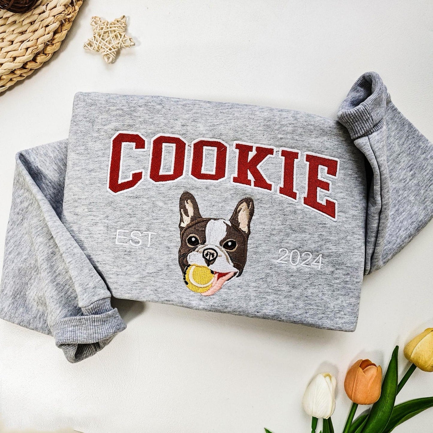 Felpa con cappuccio e ricamo personalizzato con il nome del tuo cane, regalo per il proprietario del cane.