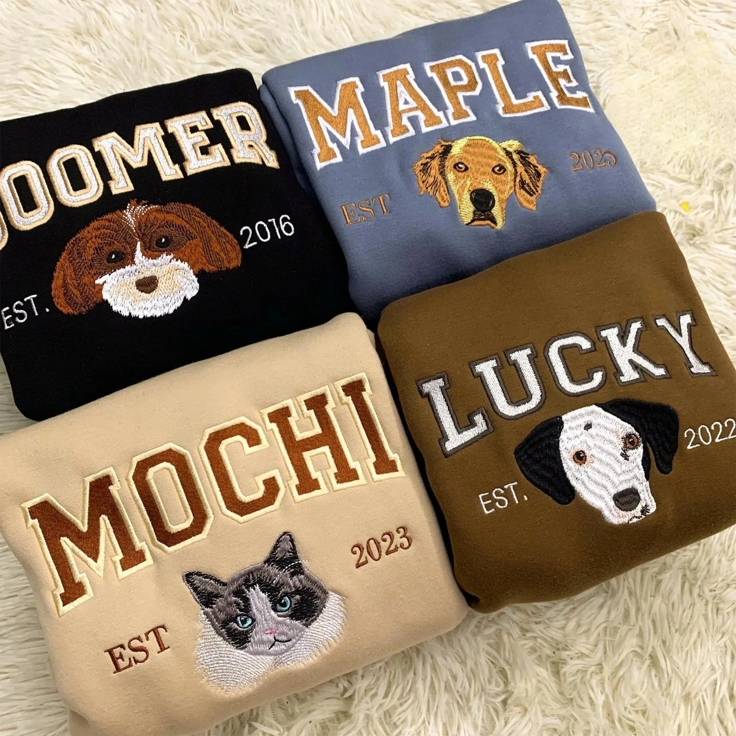 Felpa personalizzata con ricamo del ritratto del tuo animale domestico: regalo per gli amanti dei cani e dei gatti