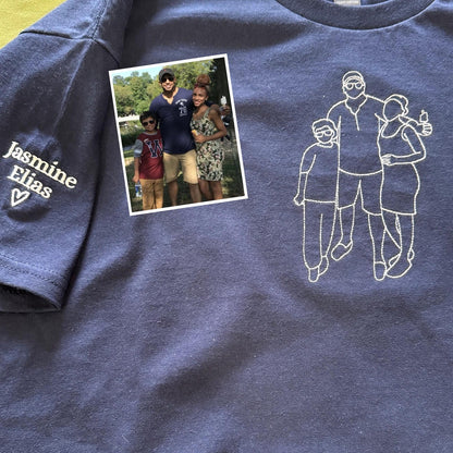 Felpa Con Cappuccio Personalizzata Ricamata Per Papà E Figlia | Felpa Personalizzata Per Papà | Felpa Con Cappuccio Per Papà | Foto Di Famiglia | Ritratto Di Famiglia | Regalo Di Natale