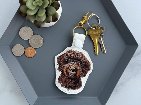 Portachiavi Realistico Goldendoodle Labradoodle: Portachiavi O Ciondolo Per Borsa A Forma Di Cane Doodle Ricamato, Diverse Opzioni Di Colore, Ottimo Regalo Per Gli Amanti Dei Cani.