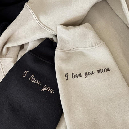 Felpa con cappuccio o girocollo ricamata personalizzata, regalo di coppia per anniversario, fidanzato/a LGBTQ, compleanno, matrimonio, felpe abbinate, regalo per lei
