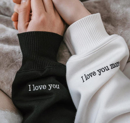 Felpa con cappuccio o girocollo ricamata personalizzata, regalo di coppia per anniversario, fidanzato/a LGBTQ, compleanno, matrimonio, felpe abbinate, regalo per lei