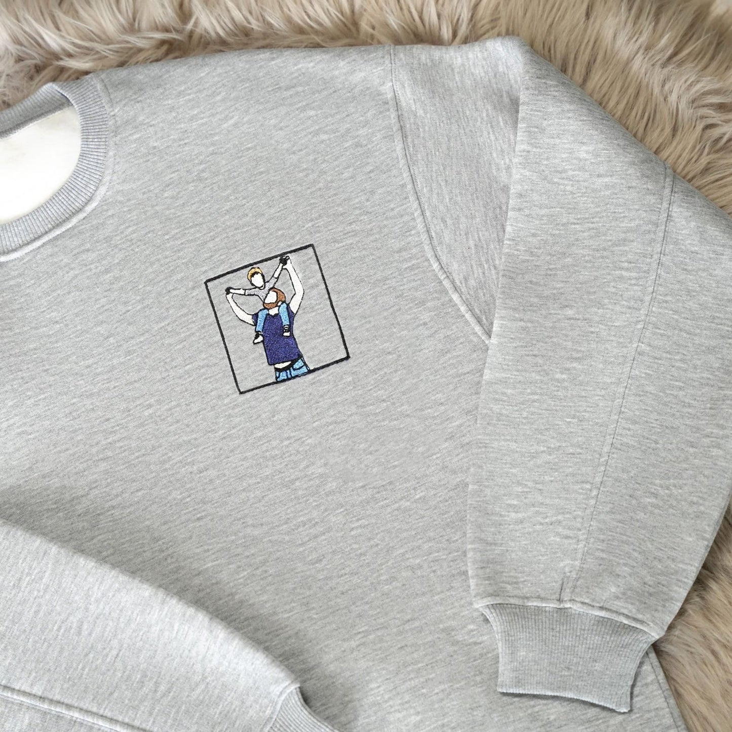Felpa personalizzata con ritratto ricamato da foto, felpa con cappuccio ricamata personalizzata, regalo per papà, regalo per lui, girocollo personalizzato