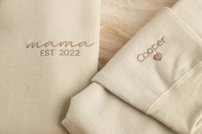 Felpa Personalizzata Ricamata Per Papà, Felpa Personalizzata Per Mamma, Felpa Personalizzata Per Mamma E Papà, Felpe Ricamate Abbinate Per Mamma E Papà